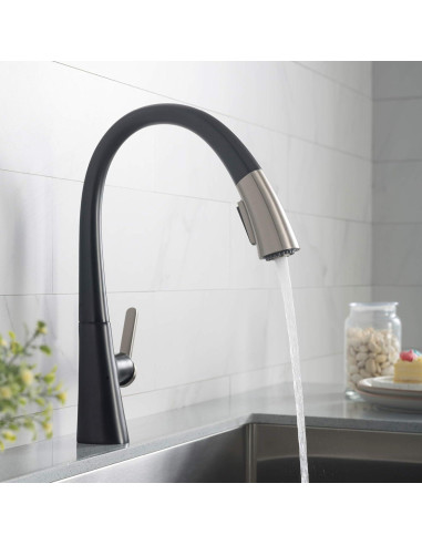 Grifo de Cocina Kraus Nolen 41.5 cm Doble Función Acero Inoxidable