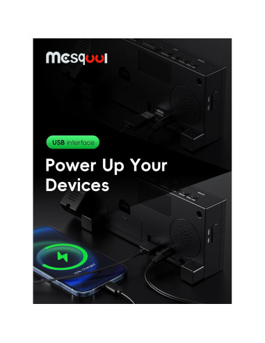 Reloj Despertador Proyector Digital Mesqool 7" LED Ajustable