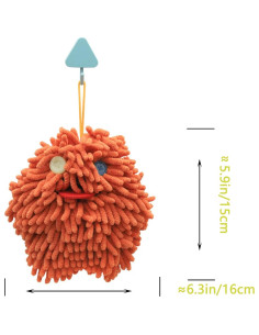 Juego de 2 Toallas de Mano Chenille Yqdmcyan Naranja 2