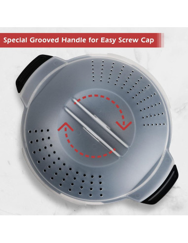 Cacerola Microondas 2 Cuartos ReneeChef - Vaporera BPA Libre