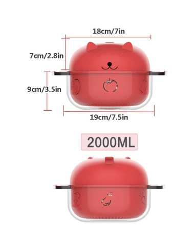 Tazón de Ramen NICO SEE WONDER 2000 ML Rojo Microondas