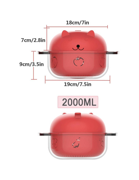 Tazón de Ramen NICO SEE WONDER 2000 ML Rojo Microondas