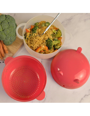 Tazón de Ramen NICO SEE WONDER 2000 ML Rojo Microondas