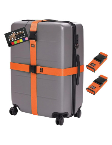 Correas de Equipaje Ajustables Gorilla Grip Naranja 2 Pzas
