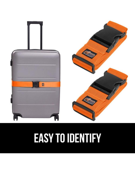 Correas de Equipaje Ajustables Gorilla Grip Naranja 2 Pzas