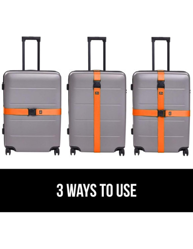 Correas de Equipaje Ajustables Gorilla Grip Naranja 2 Pzas