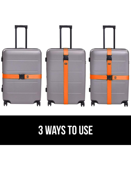 Correas de Equipaje Ajustables Gorilla Grip Naranja 2 Pzas