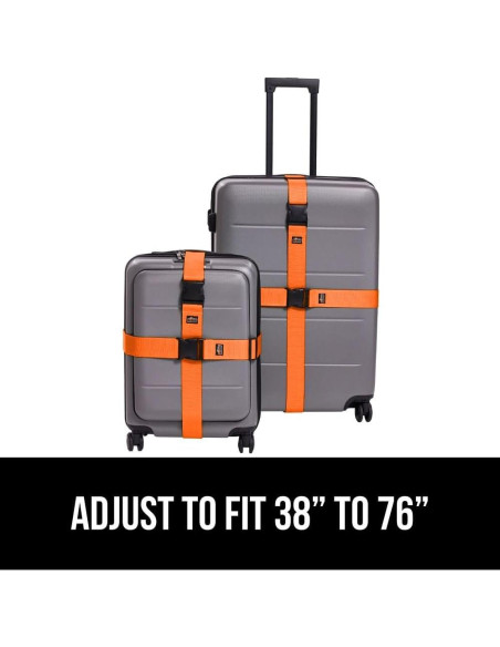 Correas de Equipaje Ajustables Gorilla Grip Naranja 2 Pzas