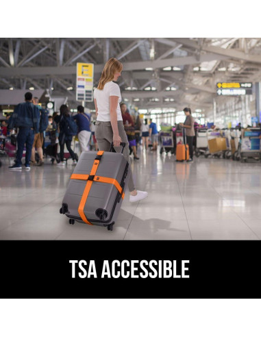 Correas de Equipaje Ajustables Gorilla Grip Naranja 2 Pzas