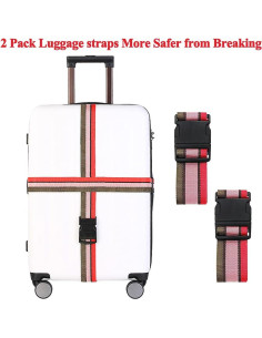 Paquete de 2 Correas de Equipaje Jmuoyld Ajustables 120-200 cm 2