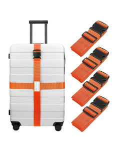 Correas de Equipaje Luxebell Naranja 2m Alta Resistencia 4 Pzas