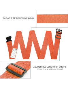Correas de Equipaje Luxebell Naranja 2m Alta Resistencia 4 Pzas 2