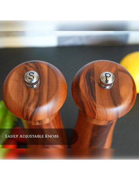 Juego de Molinillos de Sal y Pimienta Lydia Rioux 20 cm Madera Juego de Molinillos de Sal y Pimienta Lydia Rioux 20 cm Madera