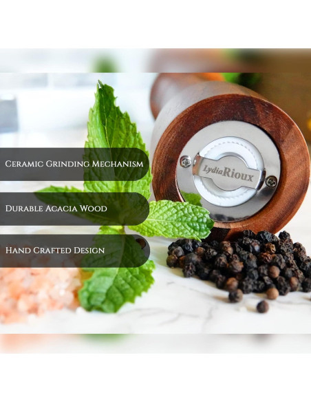 Juego de Molinillos de Sal y Pimienta Lydia Rioux 20 cm Madera Juego de Molinillos de Sal y Pimienta Lydia Rioux 20 cm Madera
