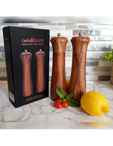 Juego de Molinillos de Sal y Pimienta Lydia Rioux 20 cm Madera