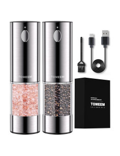 Juego de Molinillos Eléctricos de Sal y Pimienta TOMEEM 66g