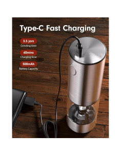 Juego de Molinillos Eléctricos de Sal y Pimienta TOMEEM 66g 2