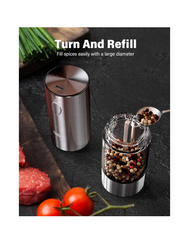 Juego de Molinillos Eléctricos de Sal y Pimienta TOMEEM 66g