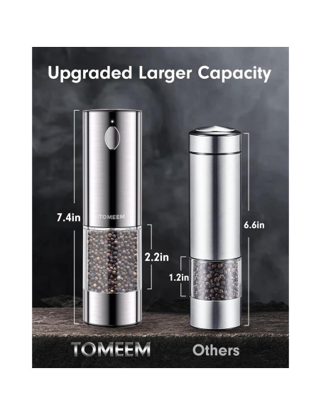 Juego de Molinillos Eléctricos de Sal y Pimienta TOMEEM 66g