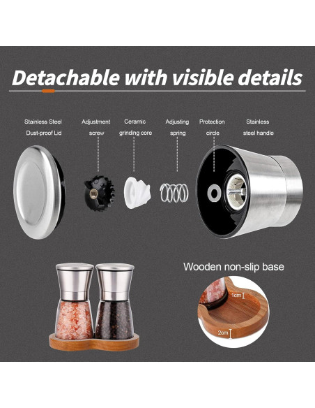 Juego de Molinillos de Sal y Pimienta LessMo 170g