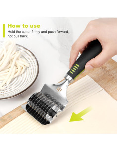 Rodillo Cortador de Fideos KYUEWRT Acero Inoxidable 24x11.5 cm 2