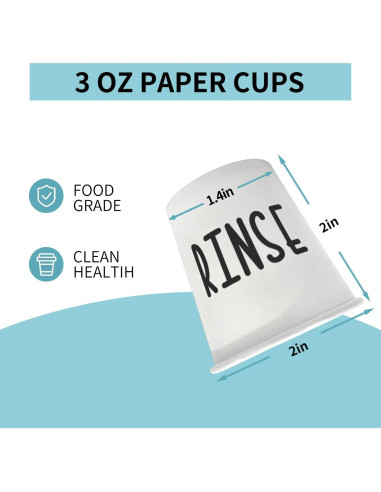 100 Tazas de Enjuagar Desechables BONLONG 3 oz Blancas