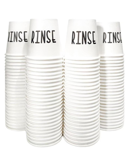 100 Tazas de Enjuagar Desechables BONLONG 3 oz Blancas