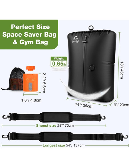 Bolsas de Vacío Zurligi 14x18 Pulgadas con Correa Ajustable