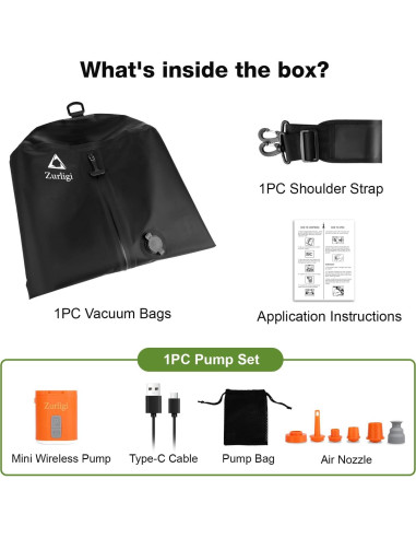 Bolsas de Vacío Zurligi 14x18 Pulgadas con Correa Ajustable