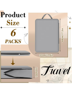 Cubos de Compresión Hosuly 6 Pcs 44x32 cm Nylon Gris 2