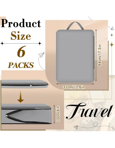 Cubos de Compresión Hosuly 6 Pcs 44x32 cm Nylon Gris