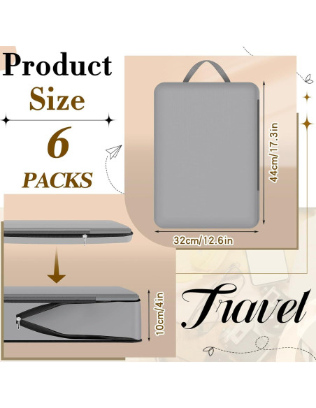 Cubos de Compresión Hosuly 6 Pcs 44x32 cm Nylon Gris