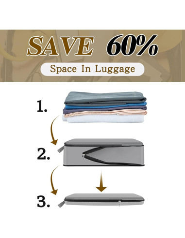 Cubos de Compresión Hosuly 6 Pcs 44x32 cm Nylon Gris