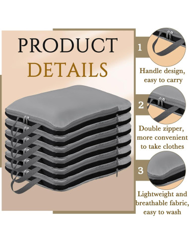 Cubos de Compresión Hosuly 6 Pcs 44x32 cm Nylon Gris