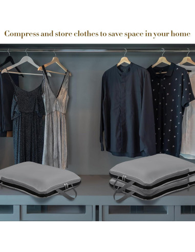 Cubos de Compresión Hosuly 6 Pcs 44x32 cm Nylon Gris