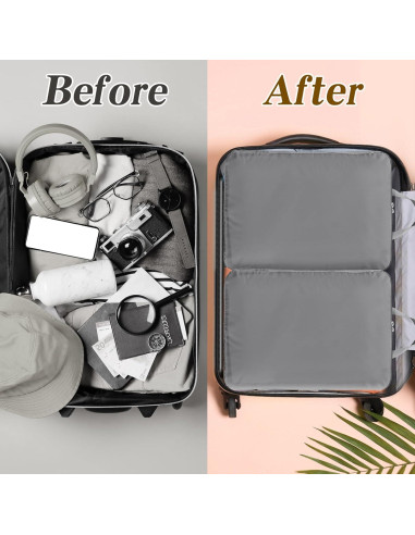 Cubos de Compresión Hosuly 6 Pcs 44x32 cm Nylon Gris