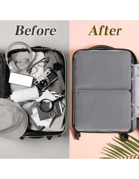 Cubos de Compresión Hosuly 6 Pcs 44x32 cm Nylon Gris