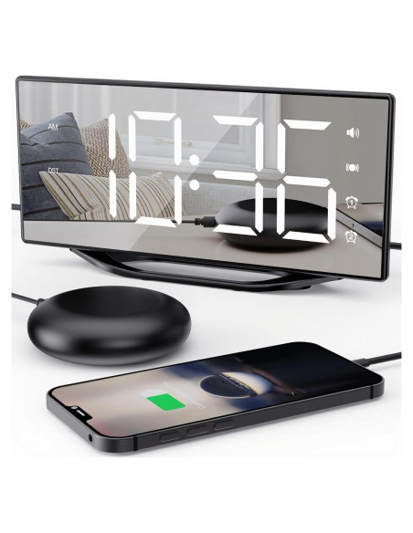 Reloj Despertador Dual OnLyee con Vibración y Cargador USB Reloj Despertador Dual OnLyee con Vibración y Cargador USB