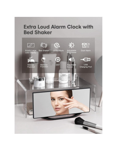 Reloj Despertador Dual OnLyee con Vibración y Cargador USB