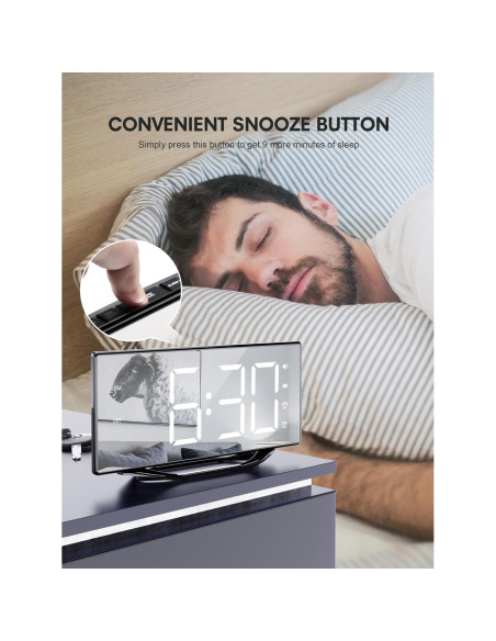 Reloj Despertador Dual OnLyee con Vibración y Cargador USB Reloj Despertador Dual OnLyee con Vibración y Cargador USB