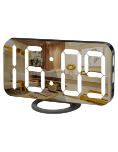 Reloj Despertador Digital WulaWindy Negro con Cargador USB