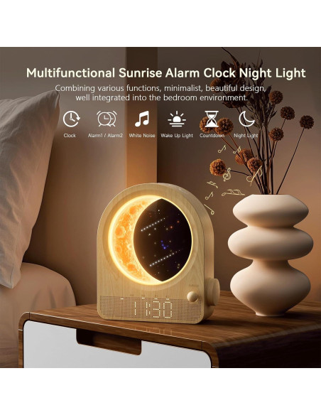 Despertador de Amanecer Blonbar con Luz de Luna Regulable