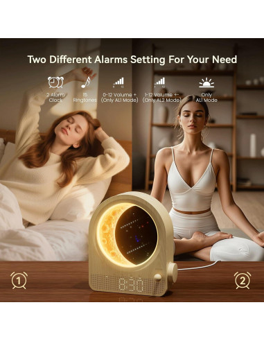 Despertador de Amanecer Blonbar con Luz de Luna Regulable