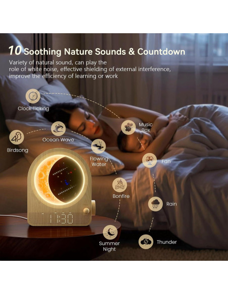 Despertador de Amanecer Blonbar con Luz de Luna Regulable
