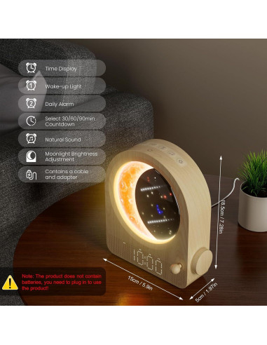 Despertador de Amanecer Blonbar con Luz de Luna Regulable