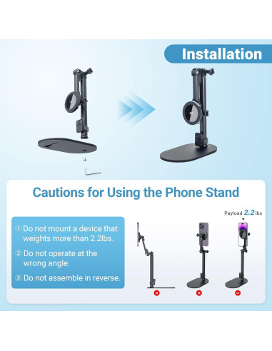 Soporte de Escritorio Magnético JJC MSS-1 Ajustable para Teléfono