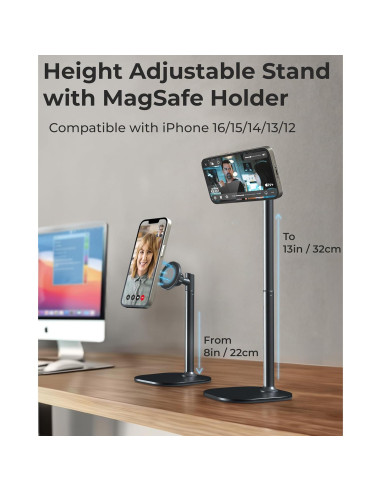 Soporte Magnético Ajustable Cooper para iPhone MagSafe Negro