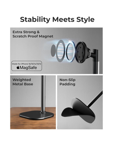 Soporte Magnético Ajustable Cooper para iPhone MagSafe Negro