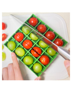 Cortador de Tomates Cherry y Uvas Yamteck, 16 Piezas, Verde