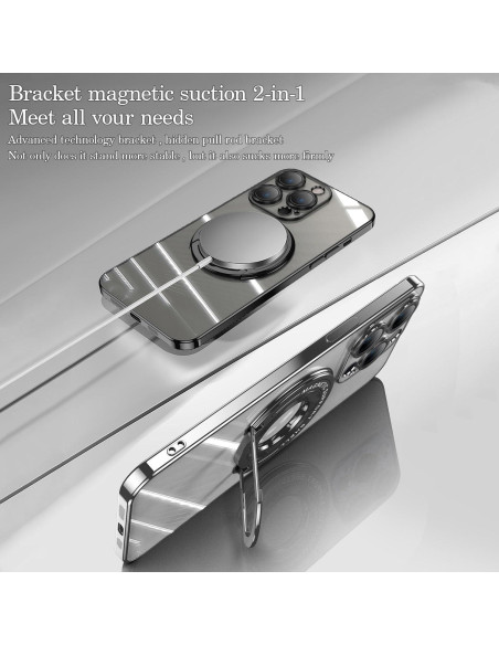 Funda Magnética QLTYPRI para iPhone 11 Transparente Plata